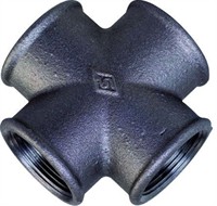 Sort Kryds 1 1/4" BSP. M/M/M/M. (Skaffevare.)